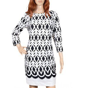 Vintage Just...Taylor Bohemian Southwestern Geometric Black White Midi Size 6